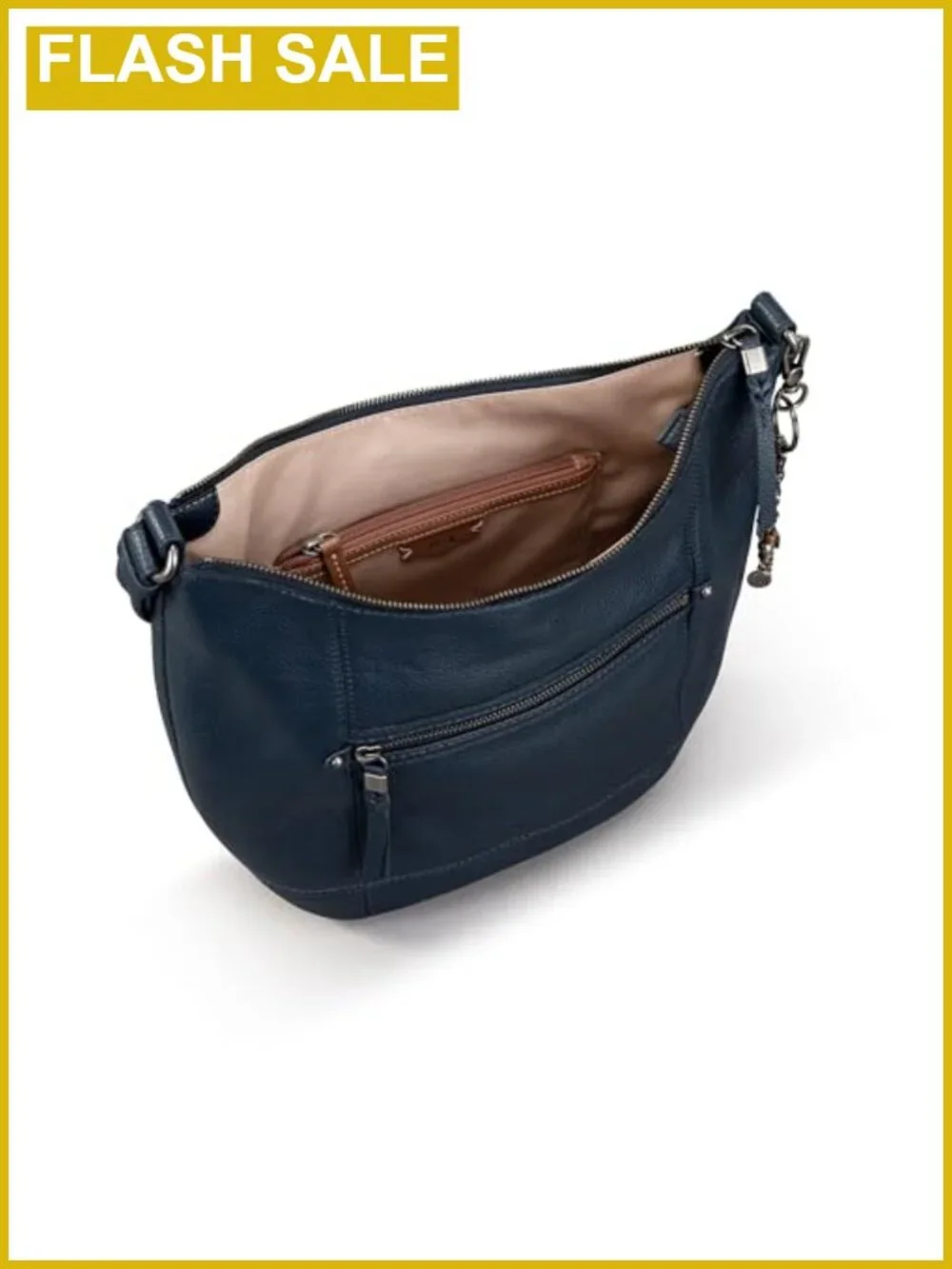 Large Slouchy Leather Hobo Bag Shoulder Purse with Zip Pocket